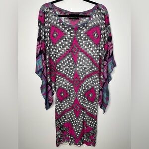 Custo Barcelona Knit jacquard abstract artsy kimono dress